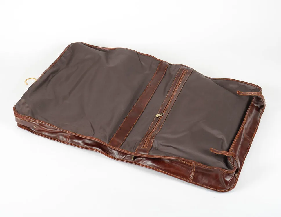 Delamore Brown Leather Premium Suit Carrier