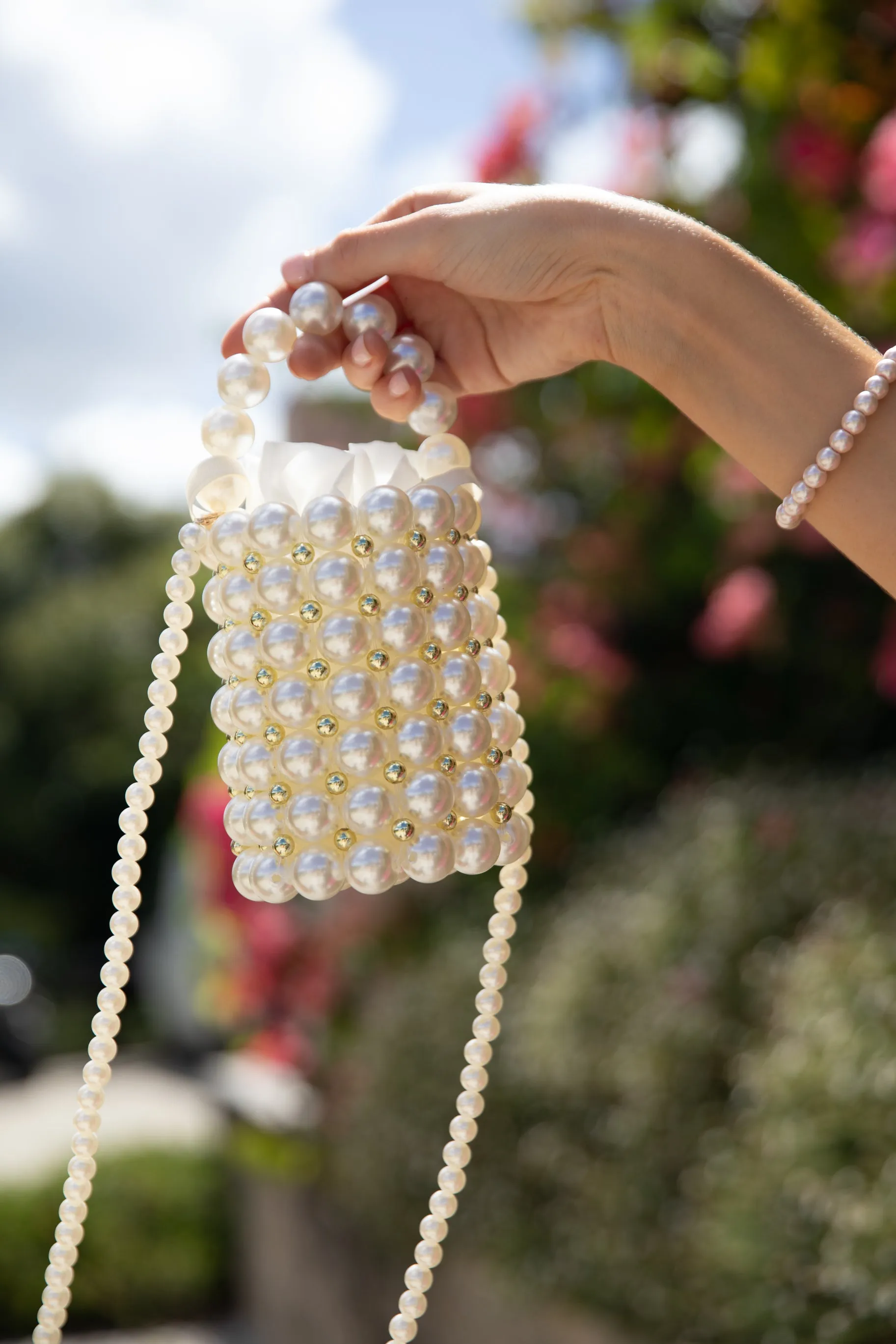 Eleanor Beaded Bag - Pearl