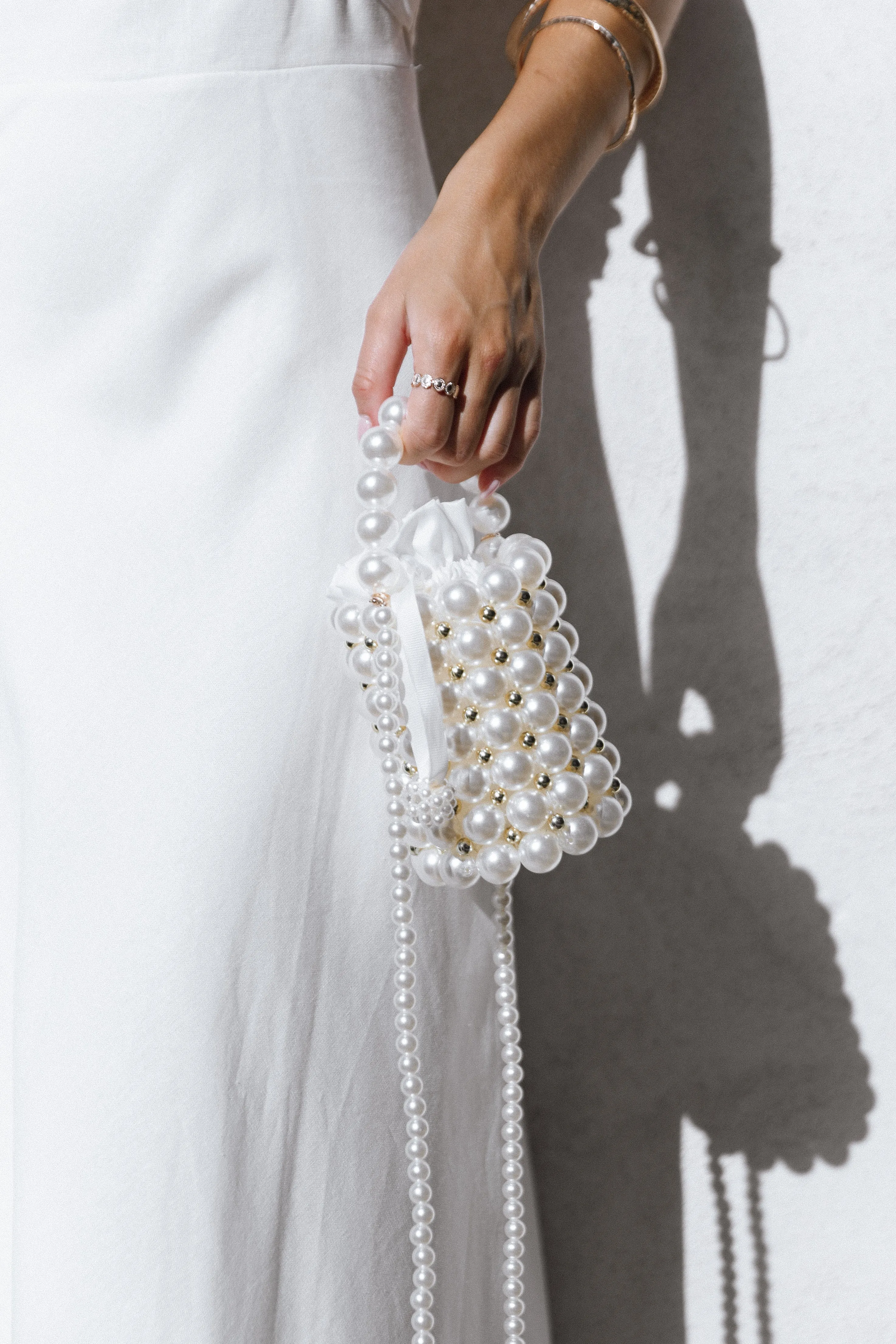 Eleanor Beaded Bag - Pearl