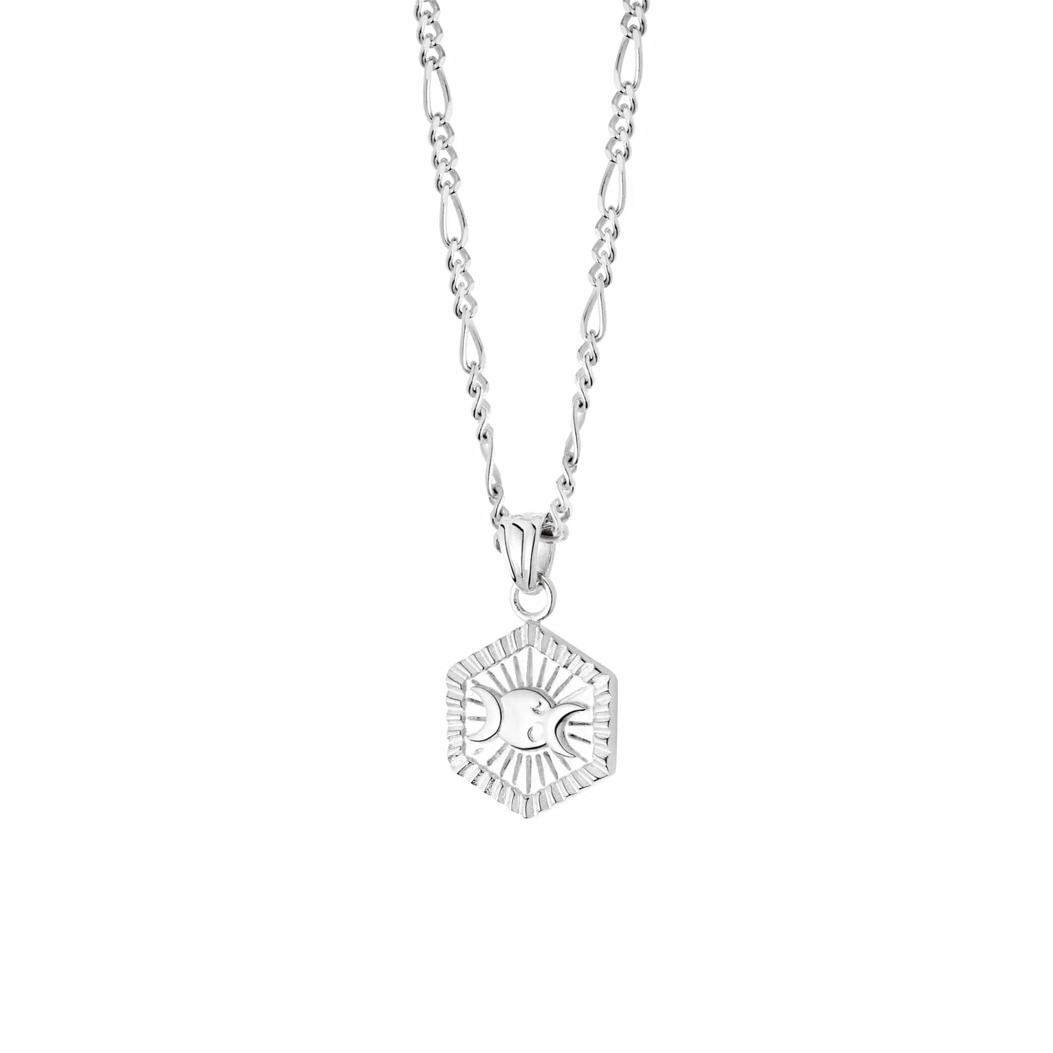 Estée Lalonde Goddess Hexagonal Necklace Sterling Silver