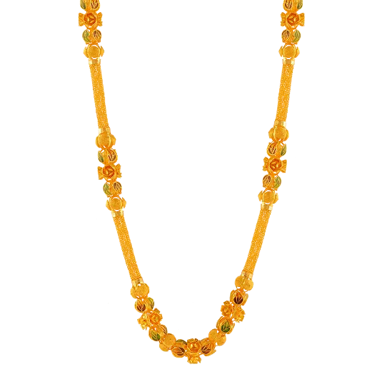 Exquisite 22k Gold Moff Chain With Meenakari Detailing