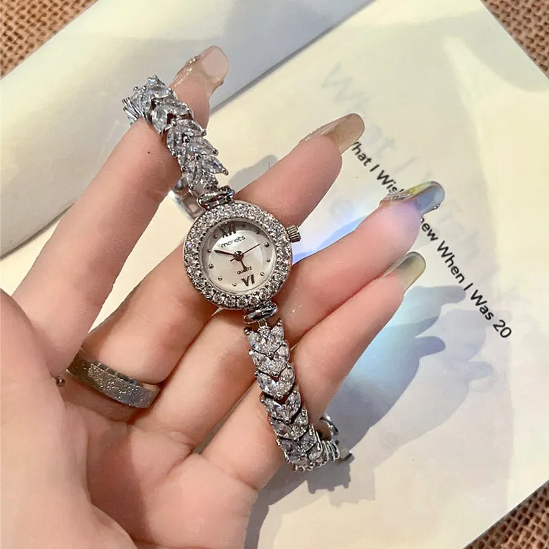 Exquisite and Stylish Rhinestone Bracelet Watch for Women