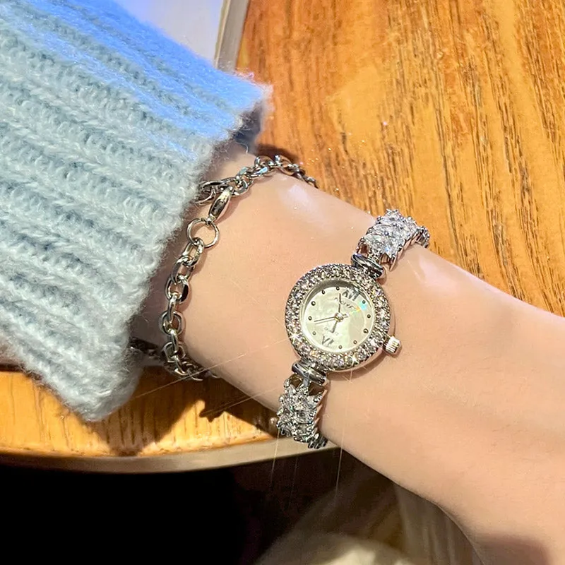 Exquisite and Stylish Rhinestone Bracelet Watch for Women