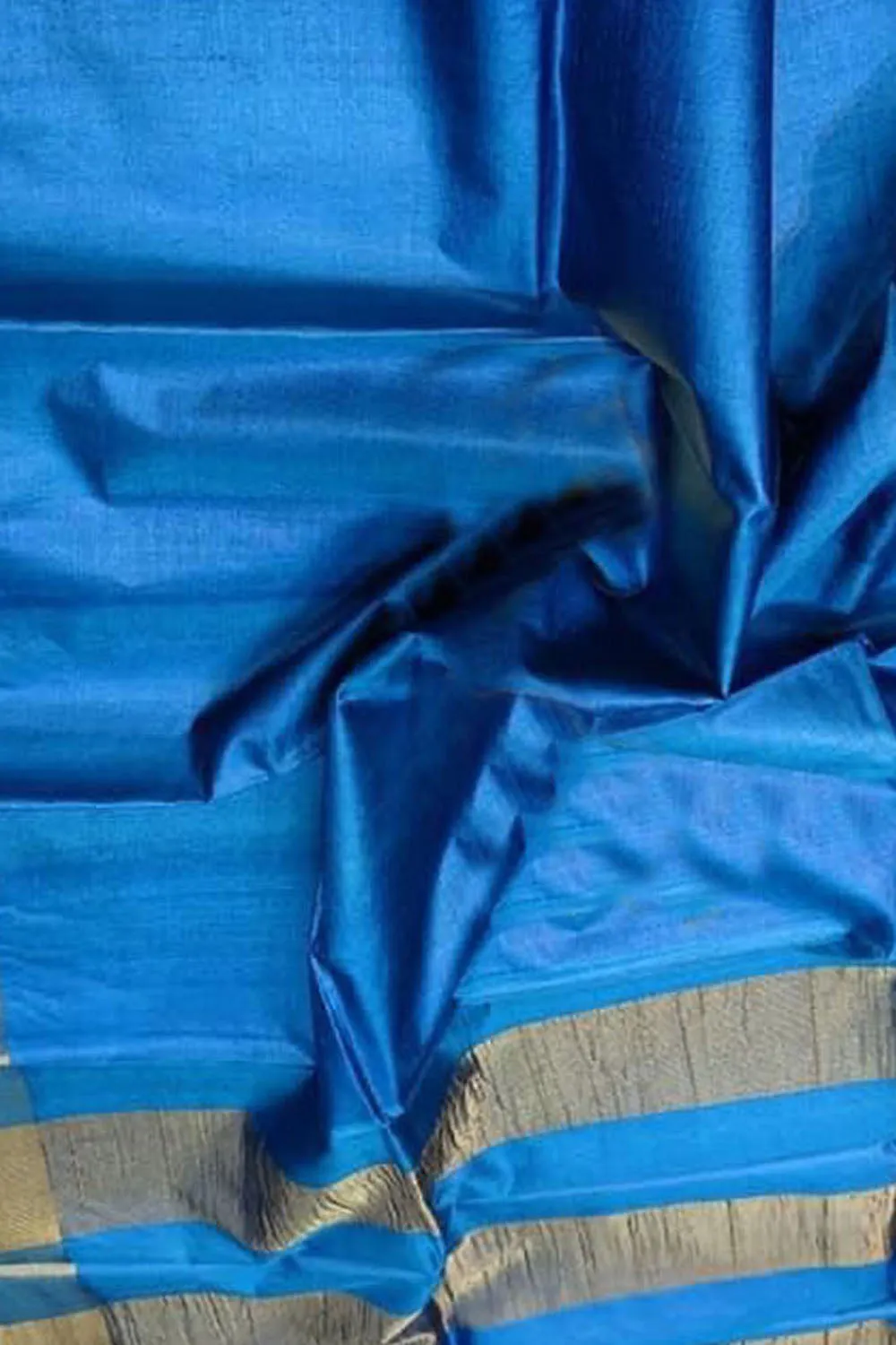 Exquisite Blue Bhagalpur Handloom Tussar Silk Saree