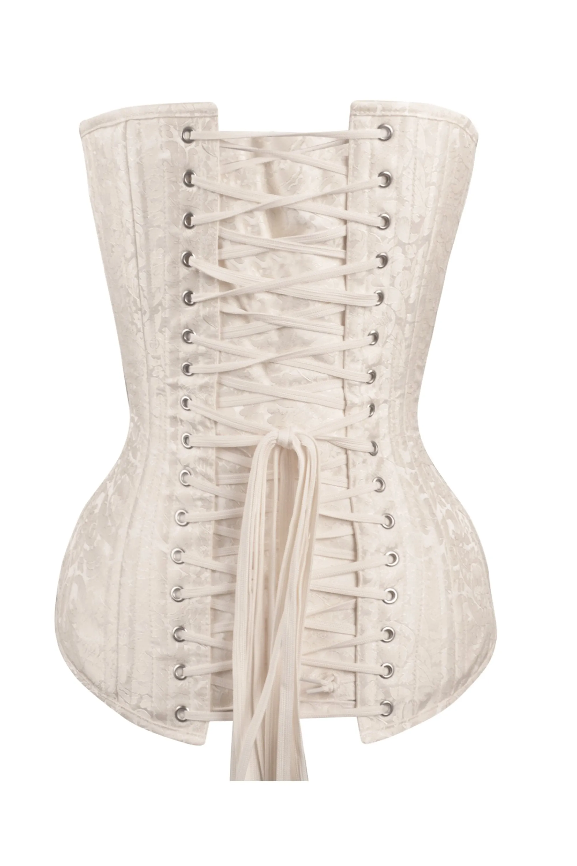 Exquisite Cream Brocade Longline Overbust Waist Trainer