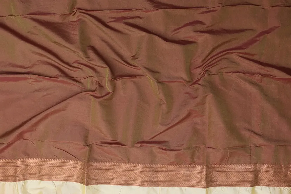 Exquisite Cream Paithani Silk Maharani Saree