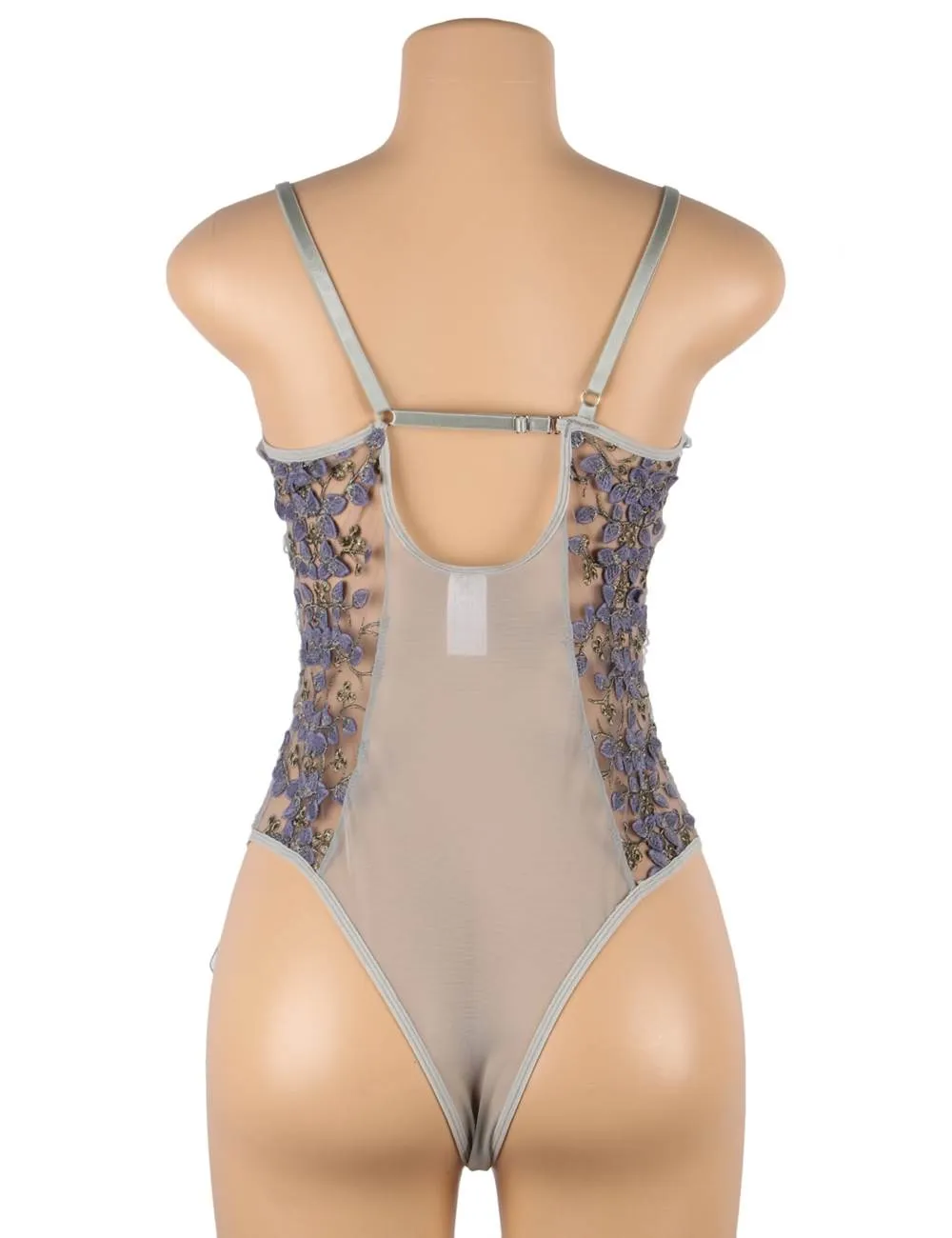 Exquisite Embroidery Mesh Bodysuit With Underwire Egypt