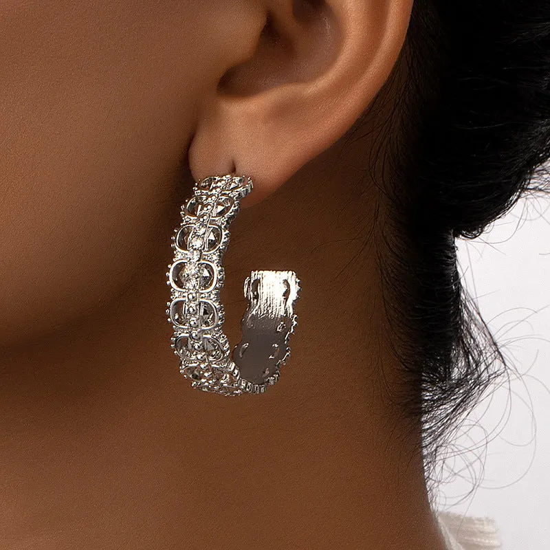 Exquisite European-Inspired Metal Stud Earrings - Vienna Verve Collection