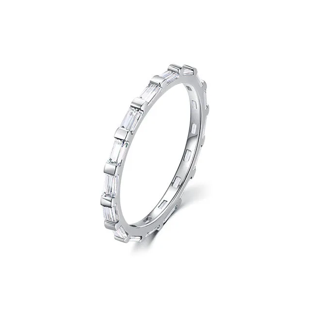 Exquisite Geometric Zircon Sterling Silver Ring