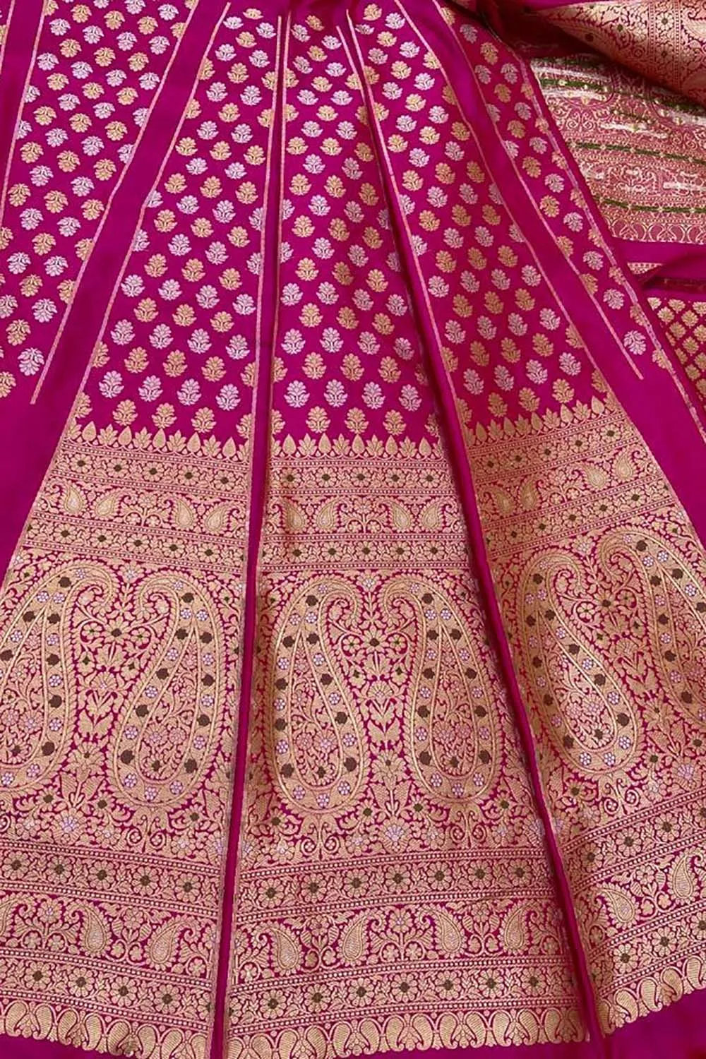 Exquisite Pink Banarasi Katan Silk Lehenga Set - Unstitched