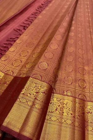 Exquisite Pink Handloom Kanjeevaram Pure Silk Saree