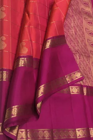 Exquisite Pink Kanjeevaram Silk Saree - Handloom Beauty