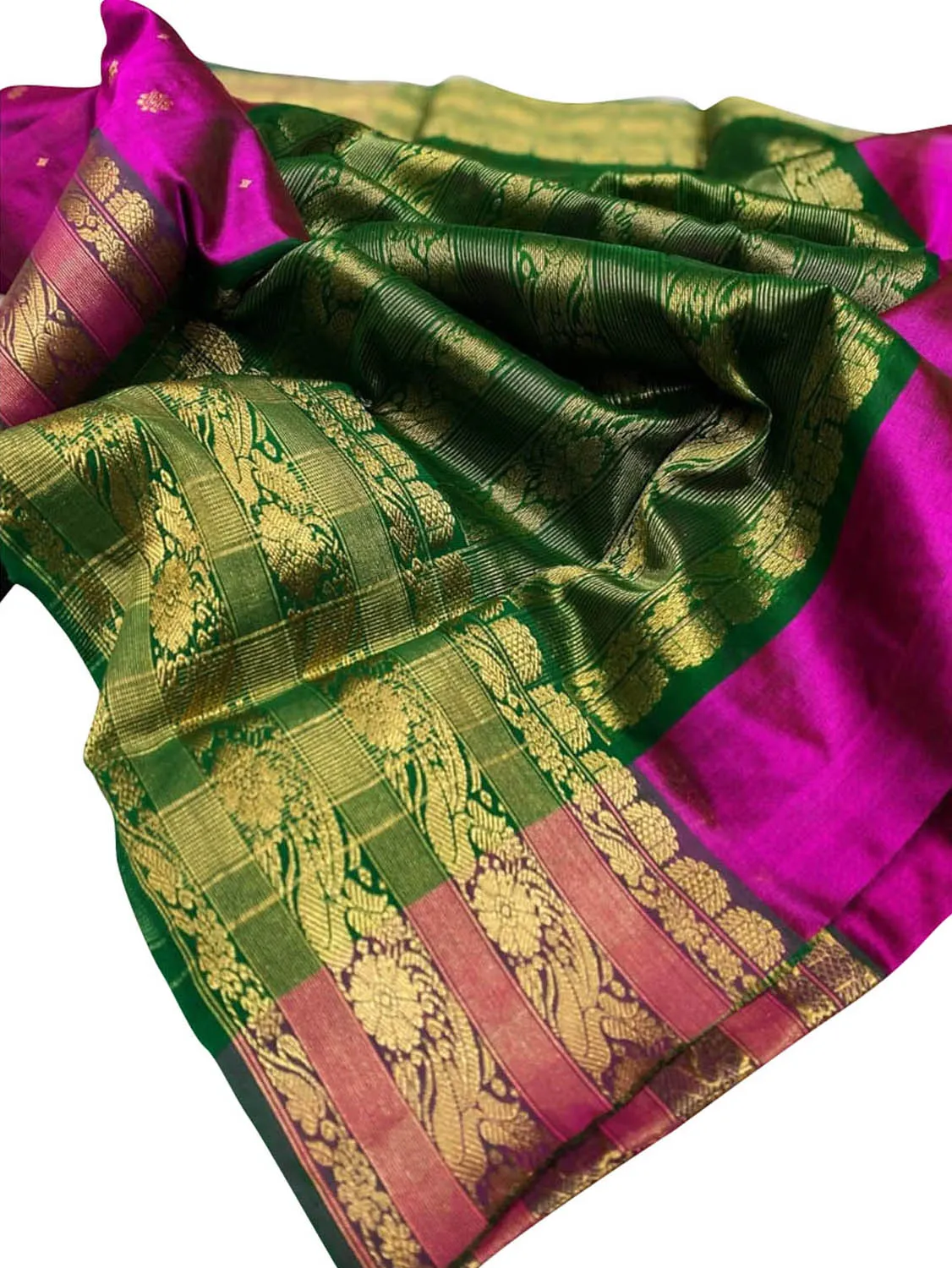 Exquisite Purple Chanderi Pure Silk Saree - Handloom Elegance