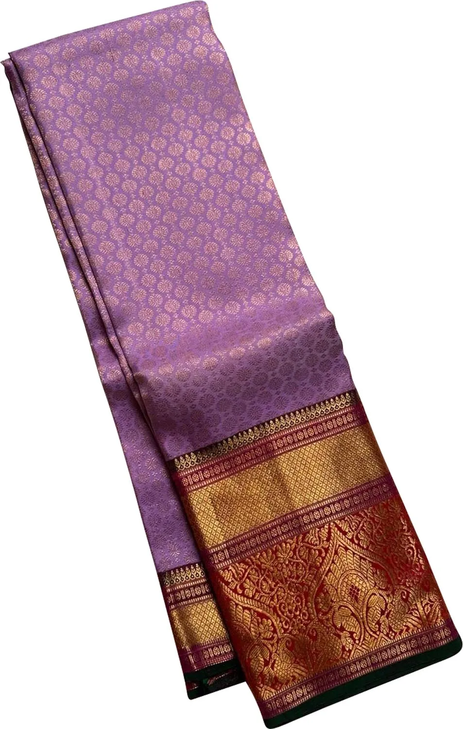 Exquisite Purple Handloom Kanjeevaram Silk Saree