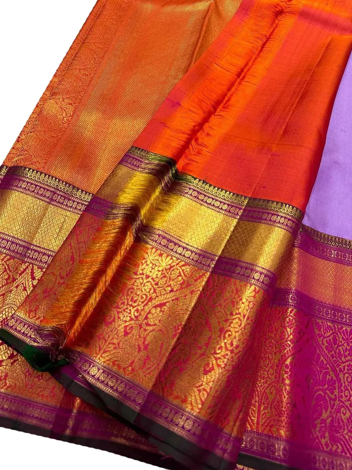 Exquisite Purple Handloom Kanjeevaram Silk Saree