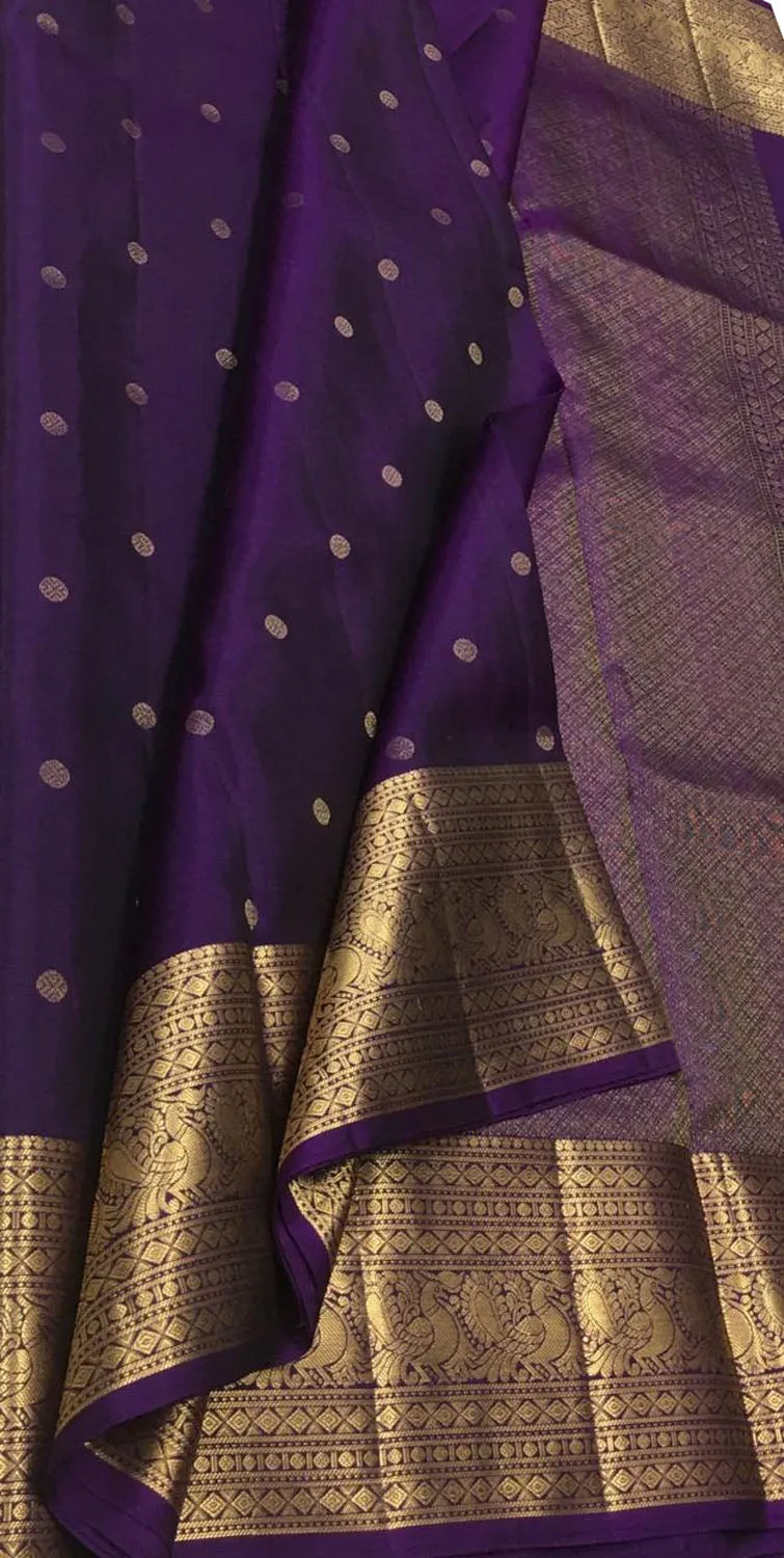 Exquisite Purple Kanjeevaram Silk Saree