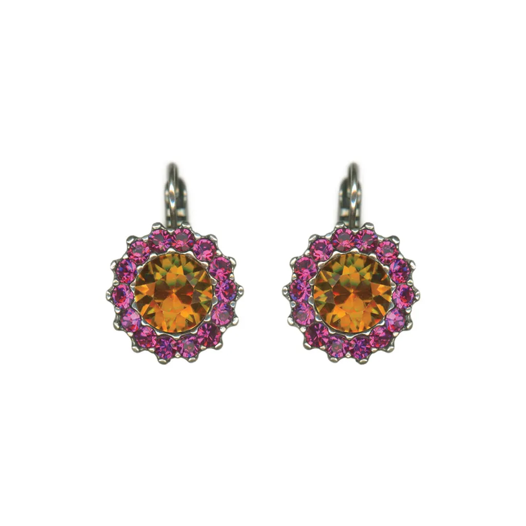 Extra Luxurious Rosette Leverback Earrings in "Bougainvillea" *Custom*