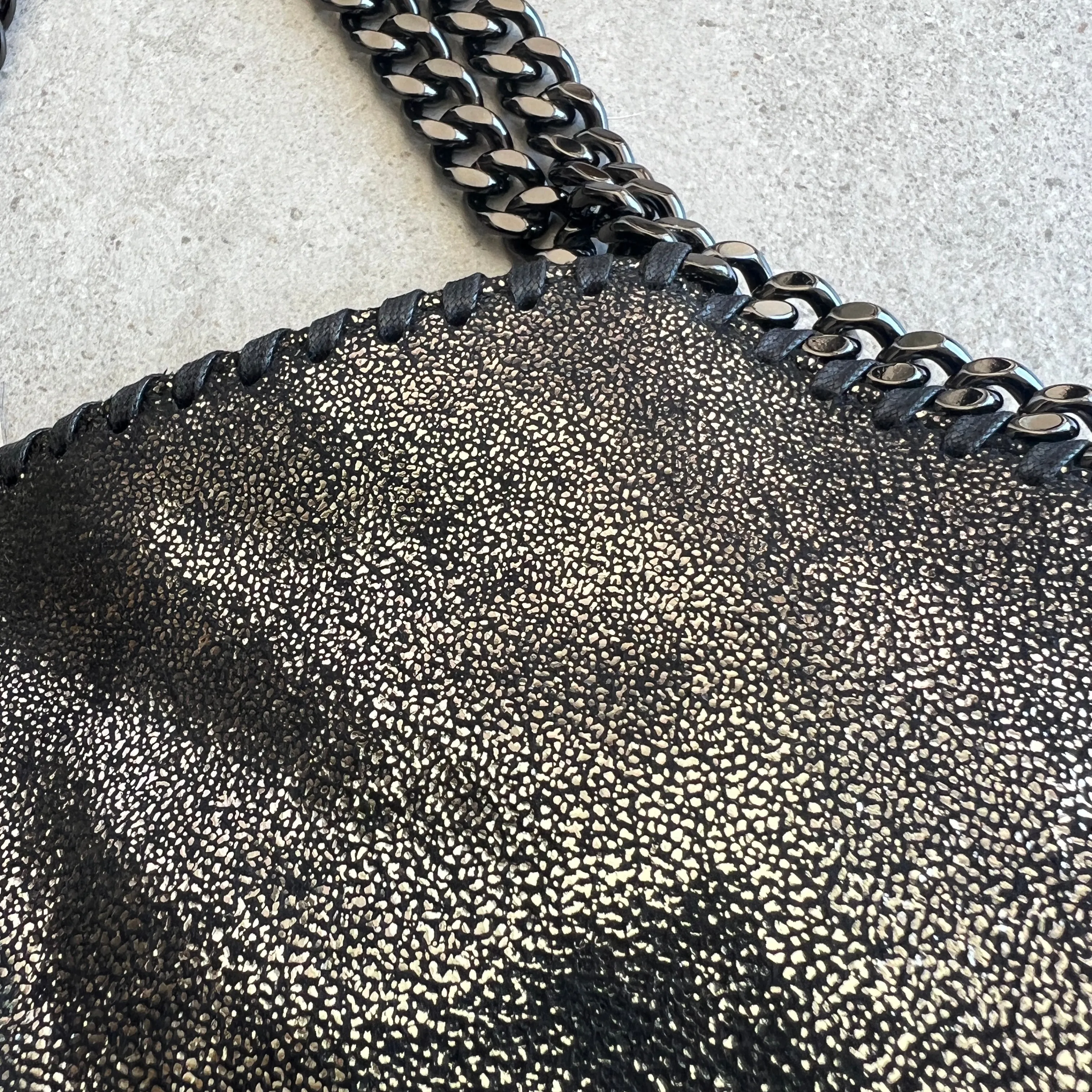 Falabella Mini Tote Metallic, Ruthenium