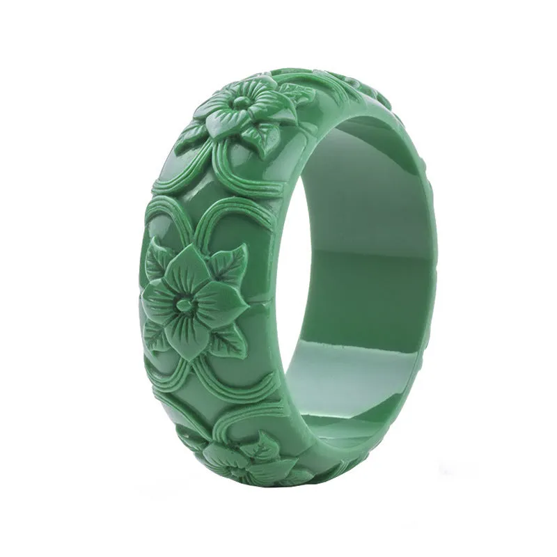 Fashionable Personality Flower Carved Resin Bracelet, Vintage Exquisite Jewelry