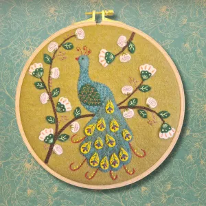 Felt Applique Hoop Kit Flamboyant Peacock APPPCK1O