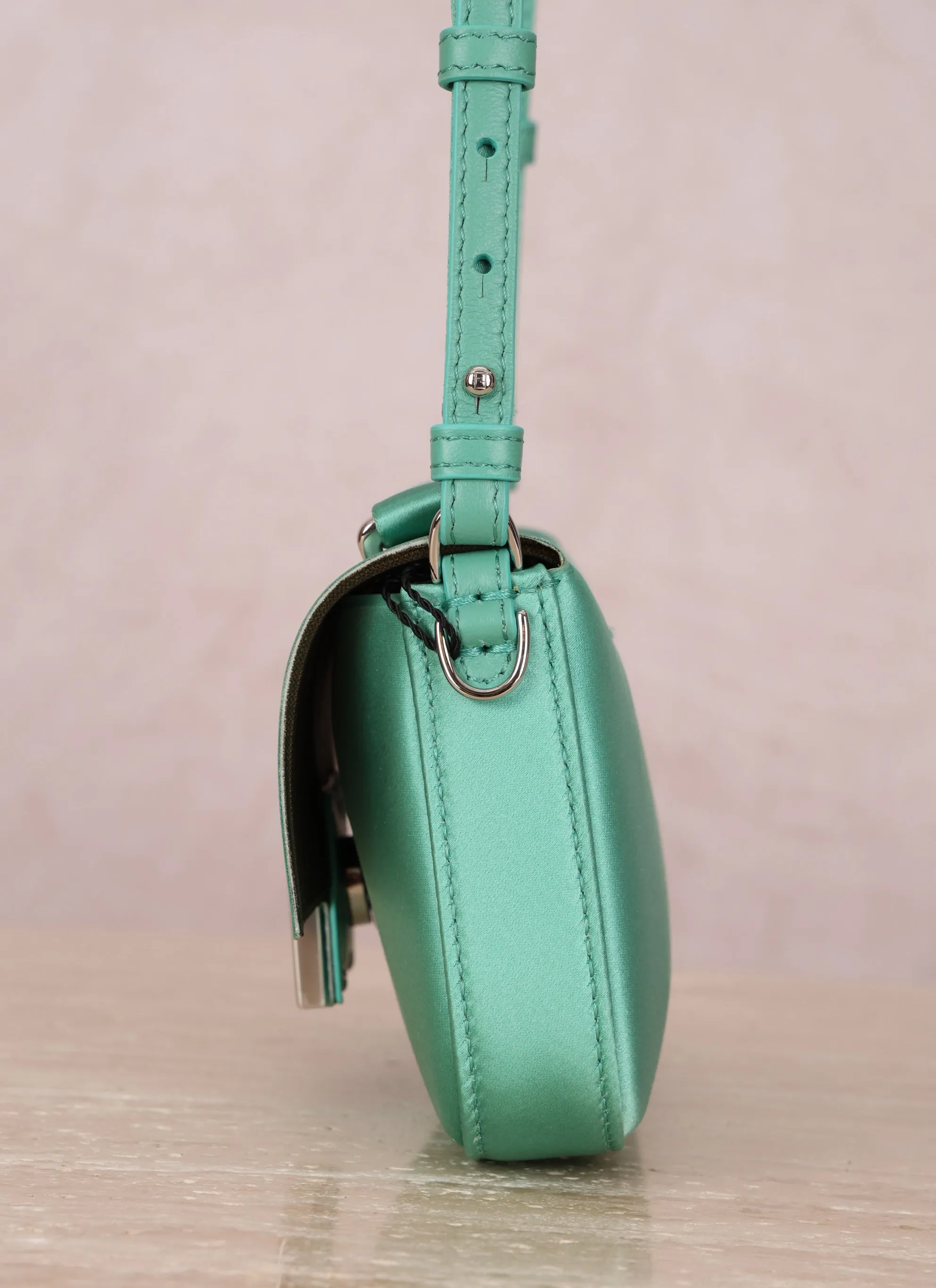 Fendi Satin Mint Mini Baguette