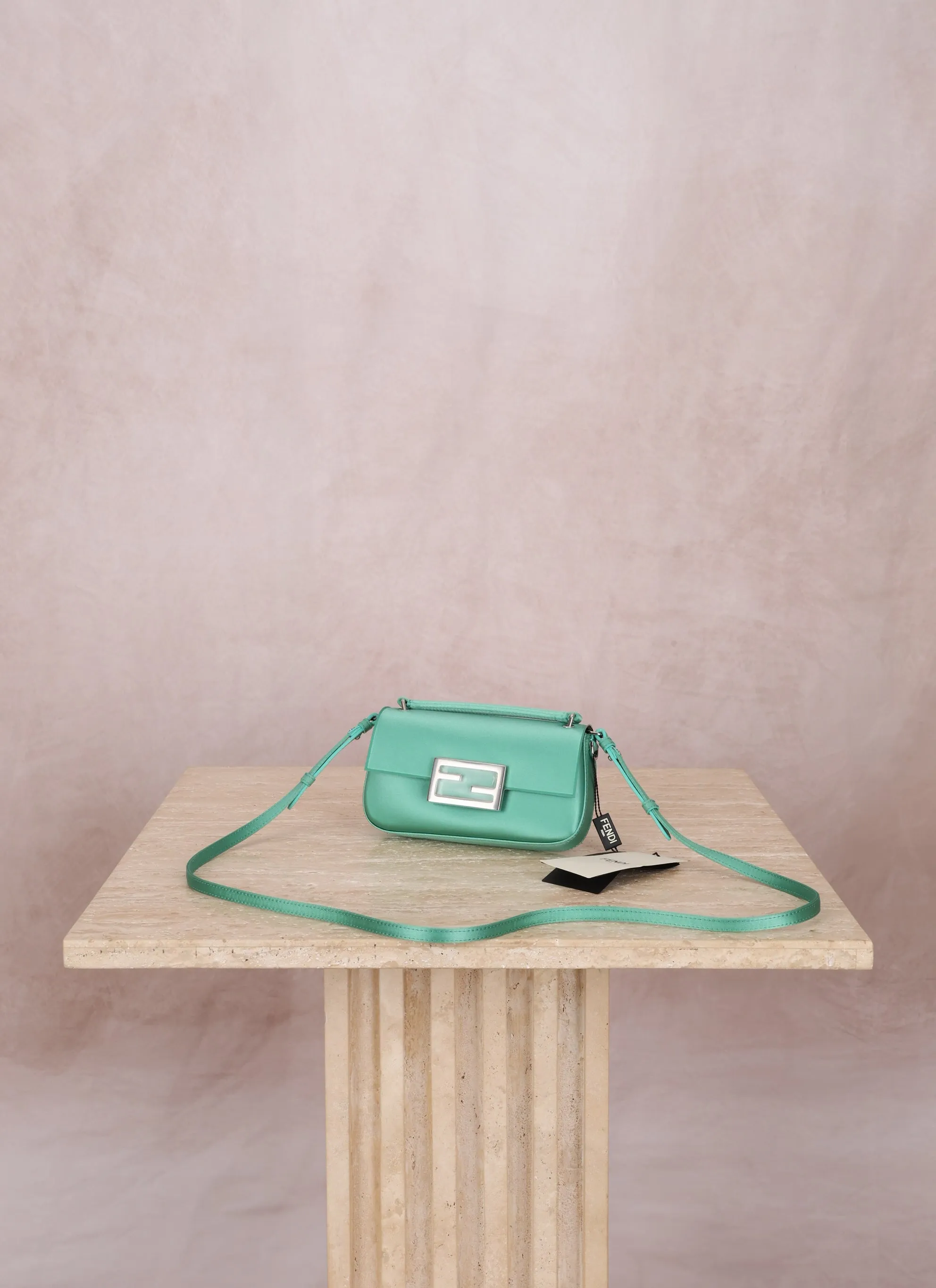 Fendi Satin Mint Mini Baguette