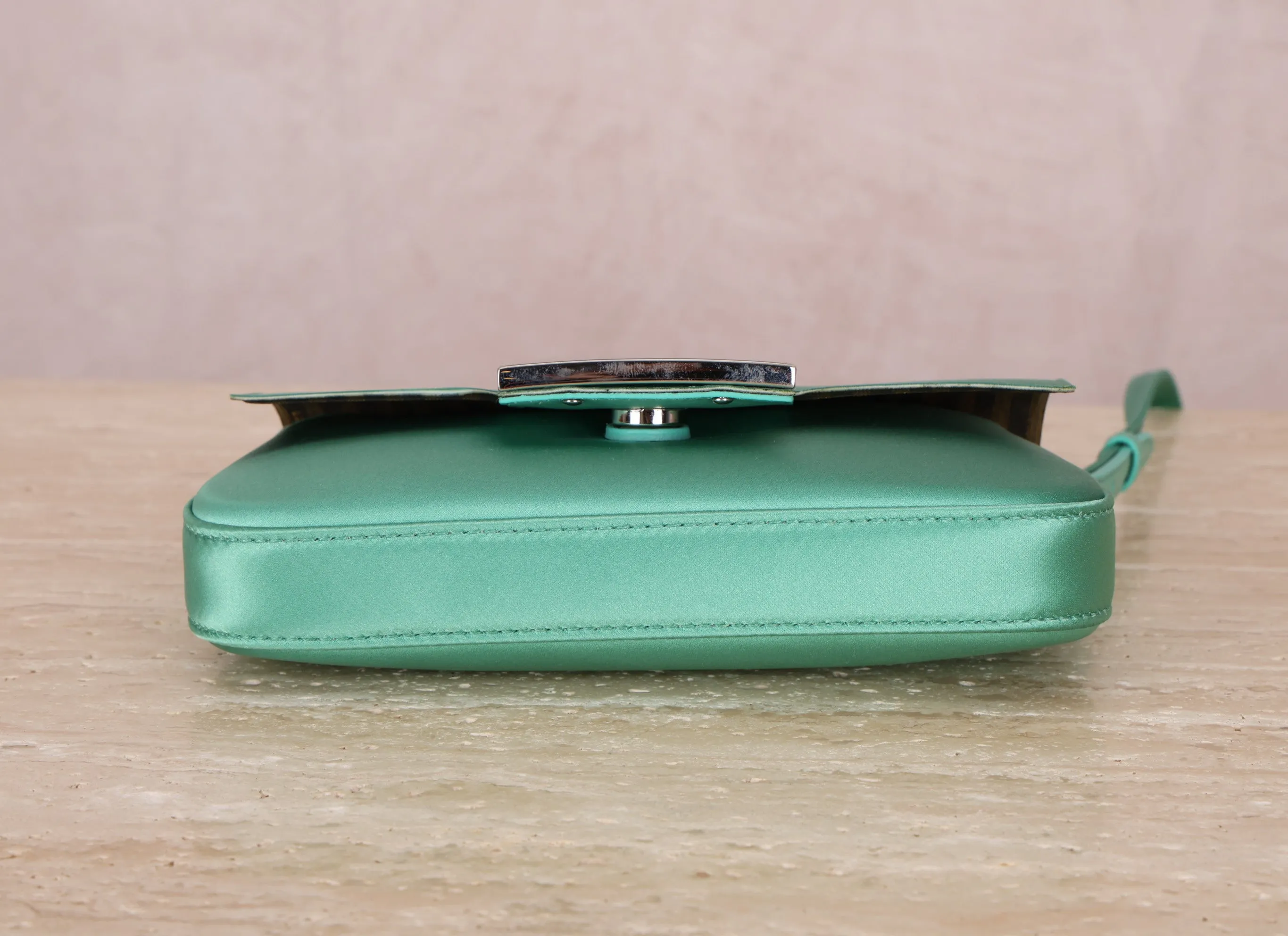 Fendi Satin Mint Mini Baguette