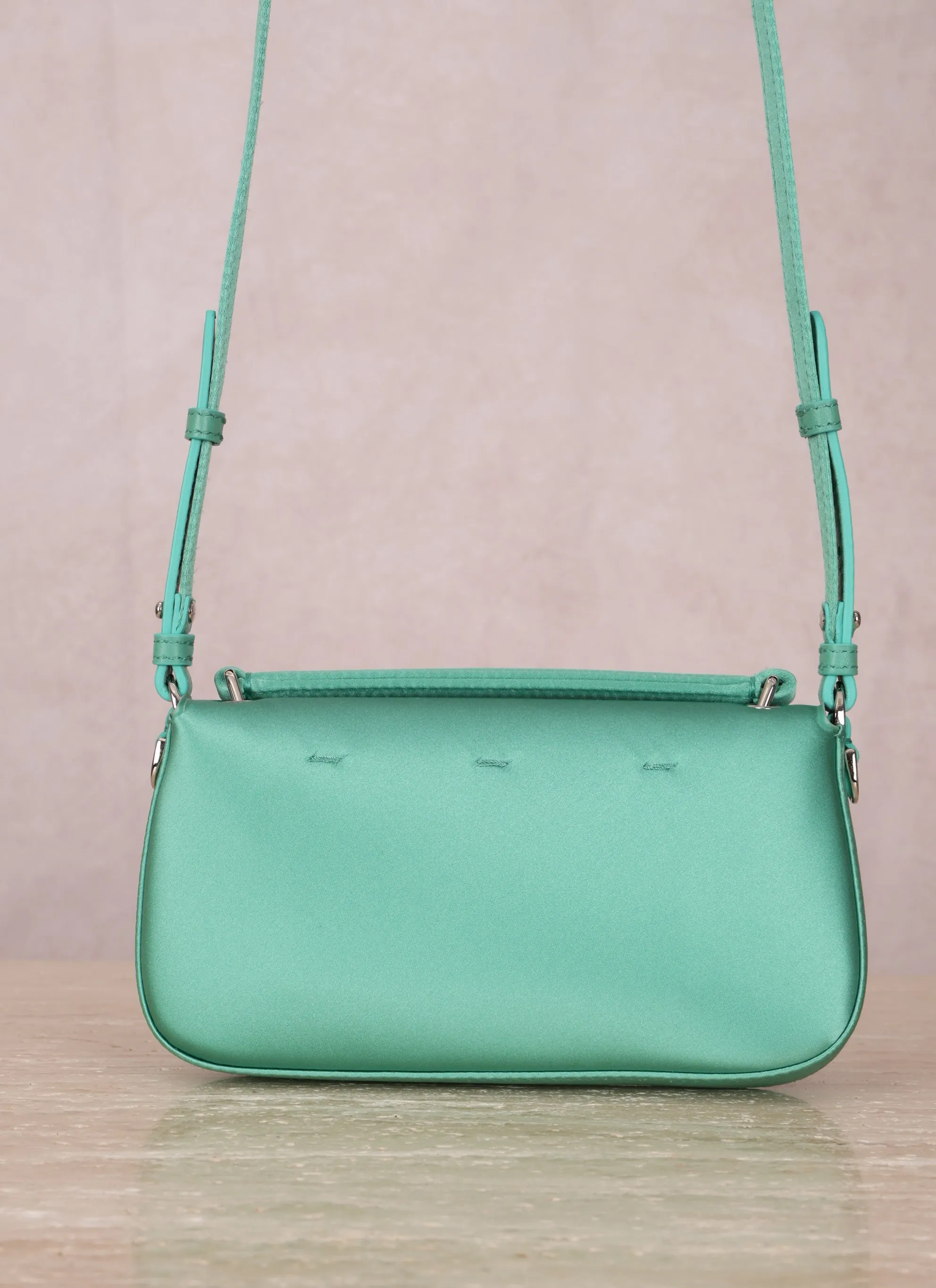 Fendi Satin Mint Mini Baguette