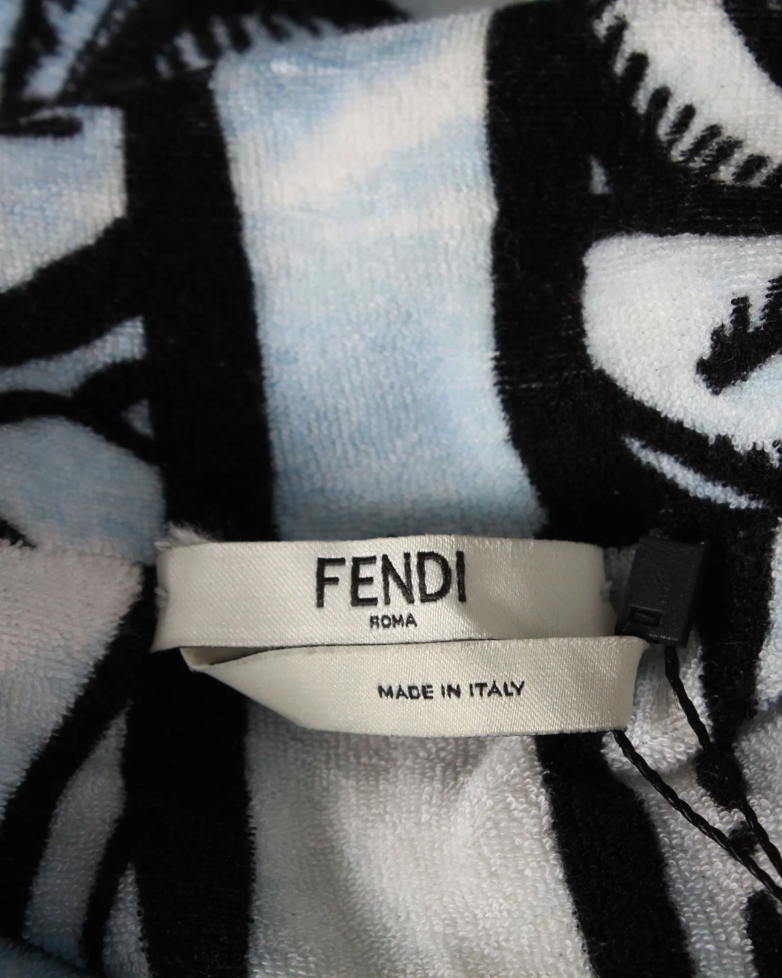 Fendi x Joshua Vides Edition Terrycloth Short Dress in Blue Print Cotton