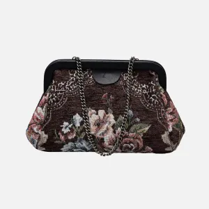 Floral Brown Evening Bag Clutch