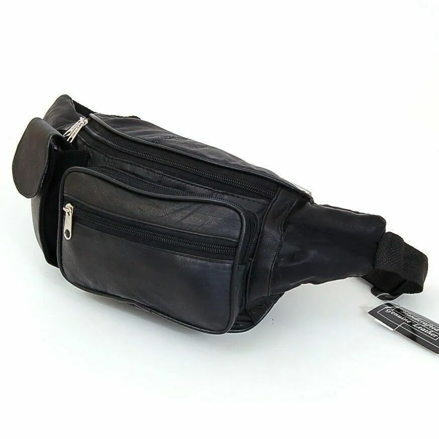 Genuine Leather Fanny Pack Waist Phone Pouch Travel Hip Jogger Belt Bag For Men Women