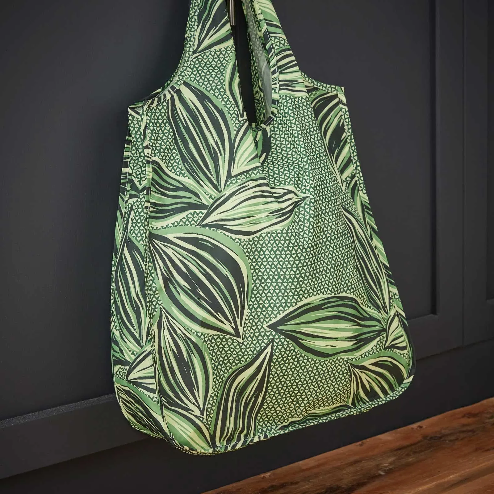 Geo Leaves Reusable Roll-Up Shopping Bag