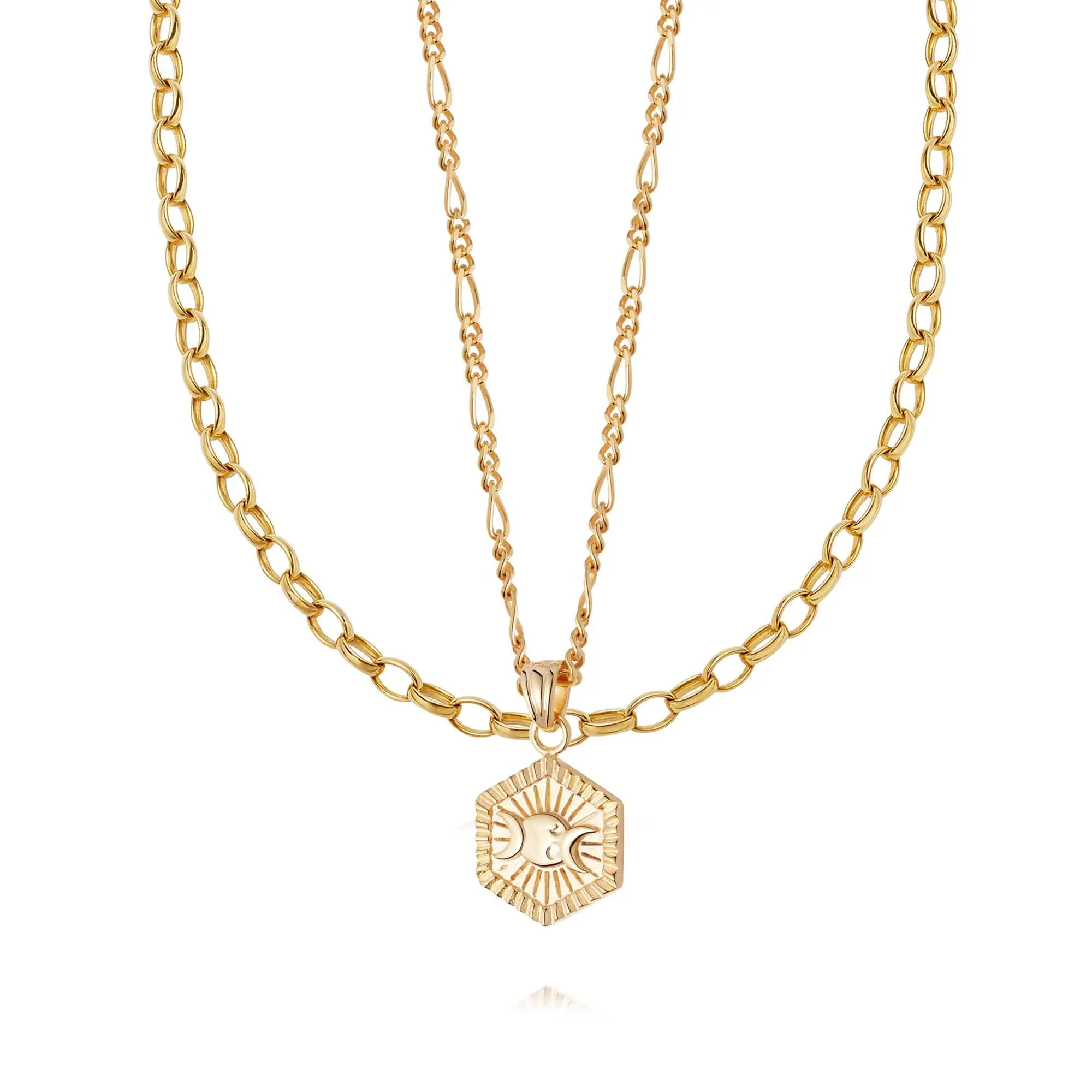 Goddess Glow Necklace Layering Set 18ct Gold Plate