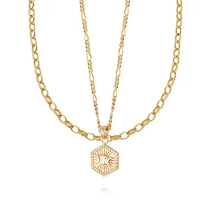 Goddess Glow Necklace Layering Set 18ct Gold Plate