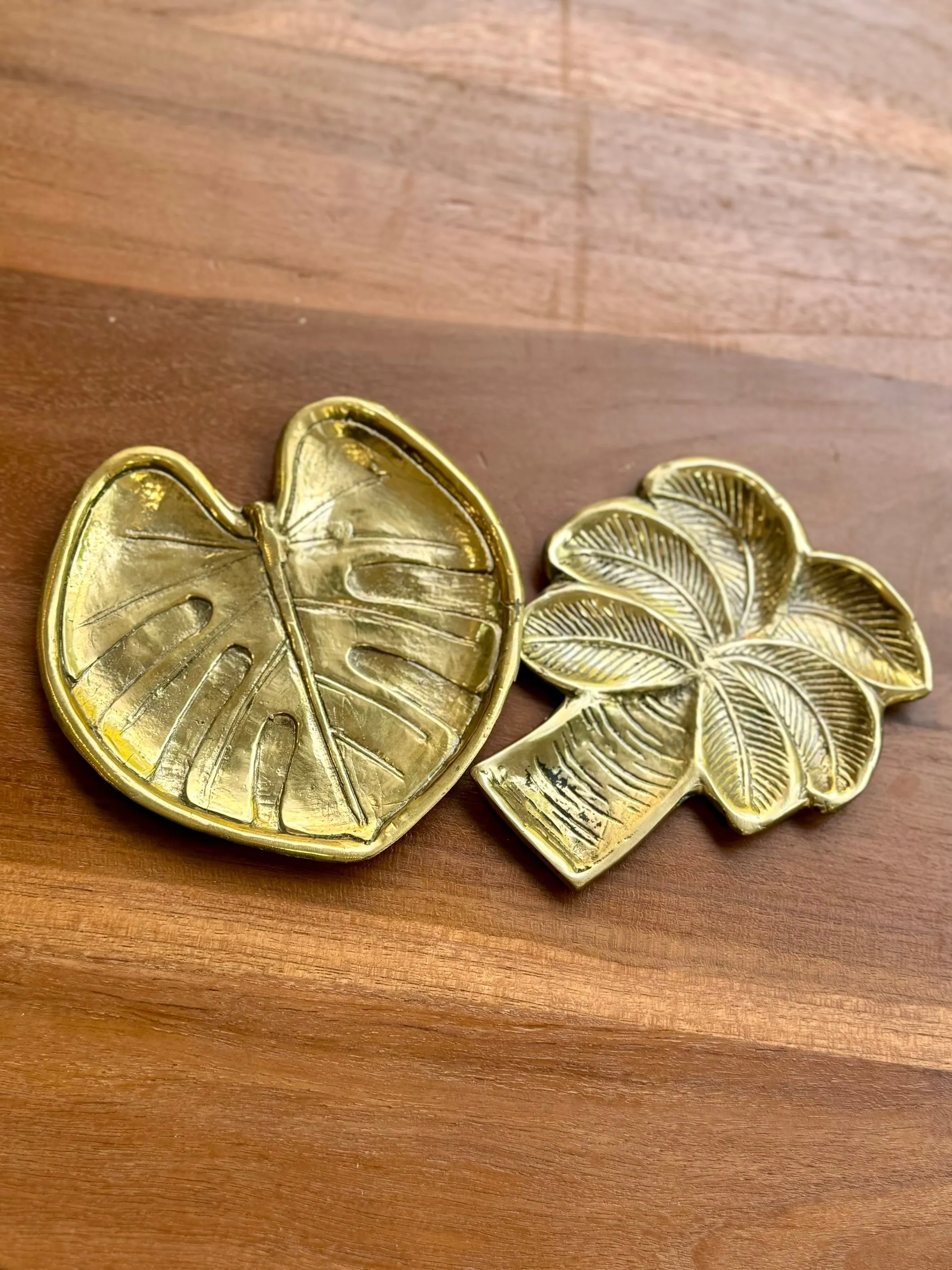 Gold Tropical Plants Tray (Solid Brass)