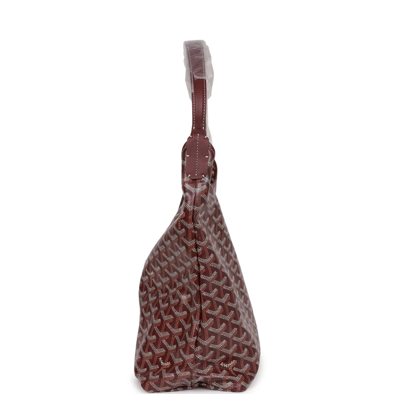 Goyard Goyardine Burgundy Boheme Hobo Bag Palladium Hardware