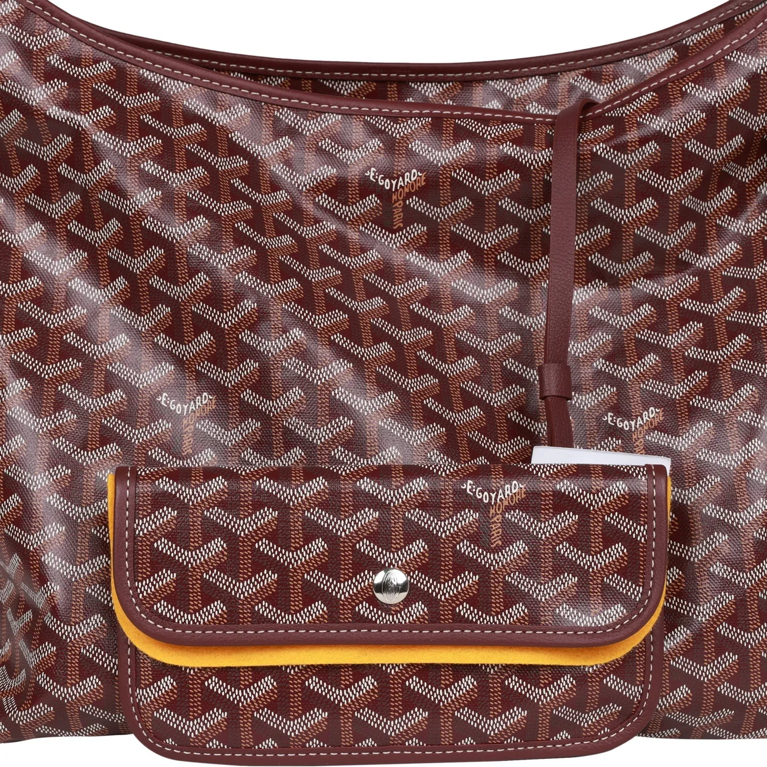 Goyard Goyardine Burgundy Boheme Hobo Bag Palladium Hardware