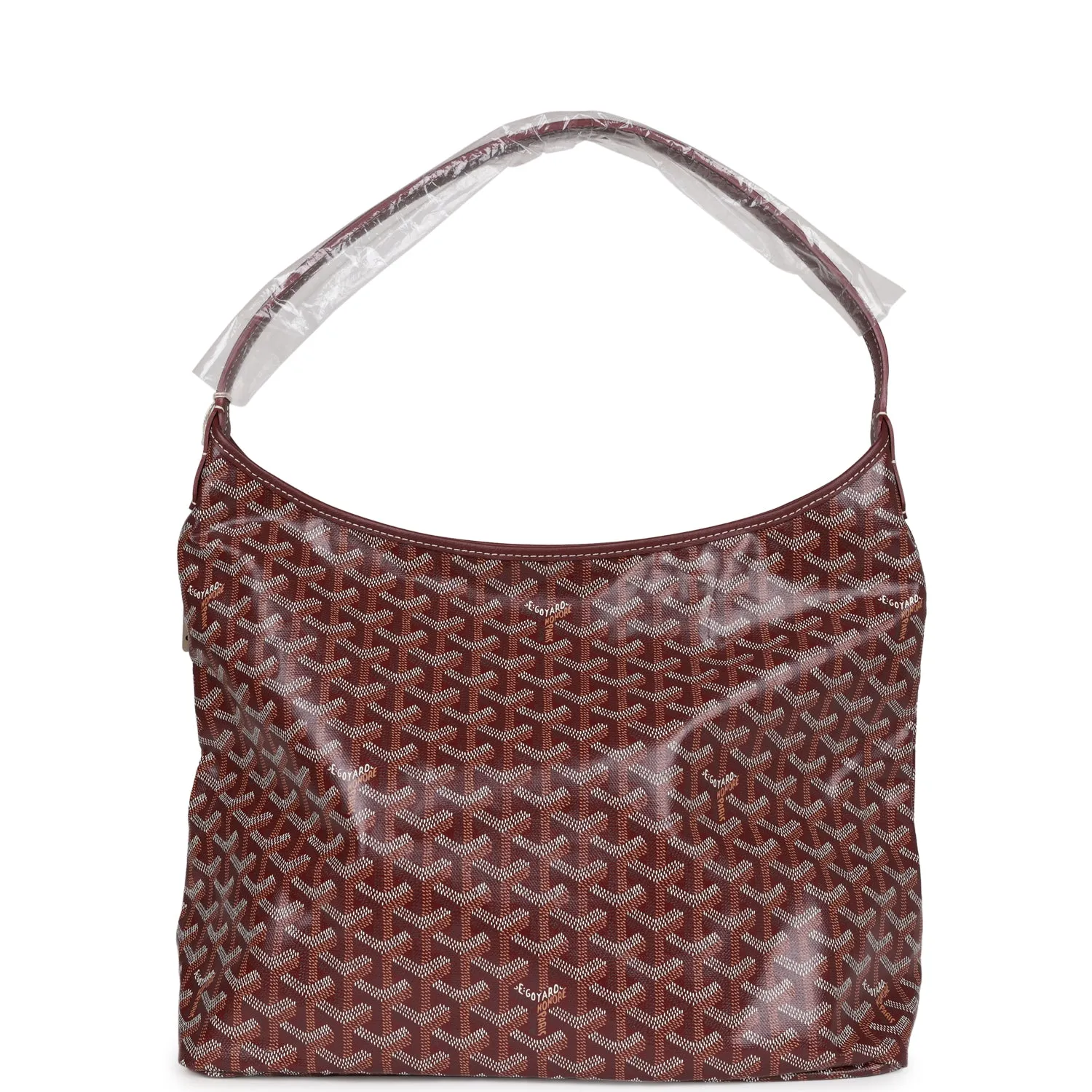 Goyard Goyardine Burgundy Boheme Hobo Bag Palladium Hardware