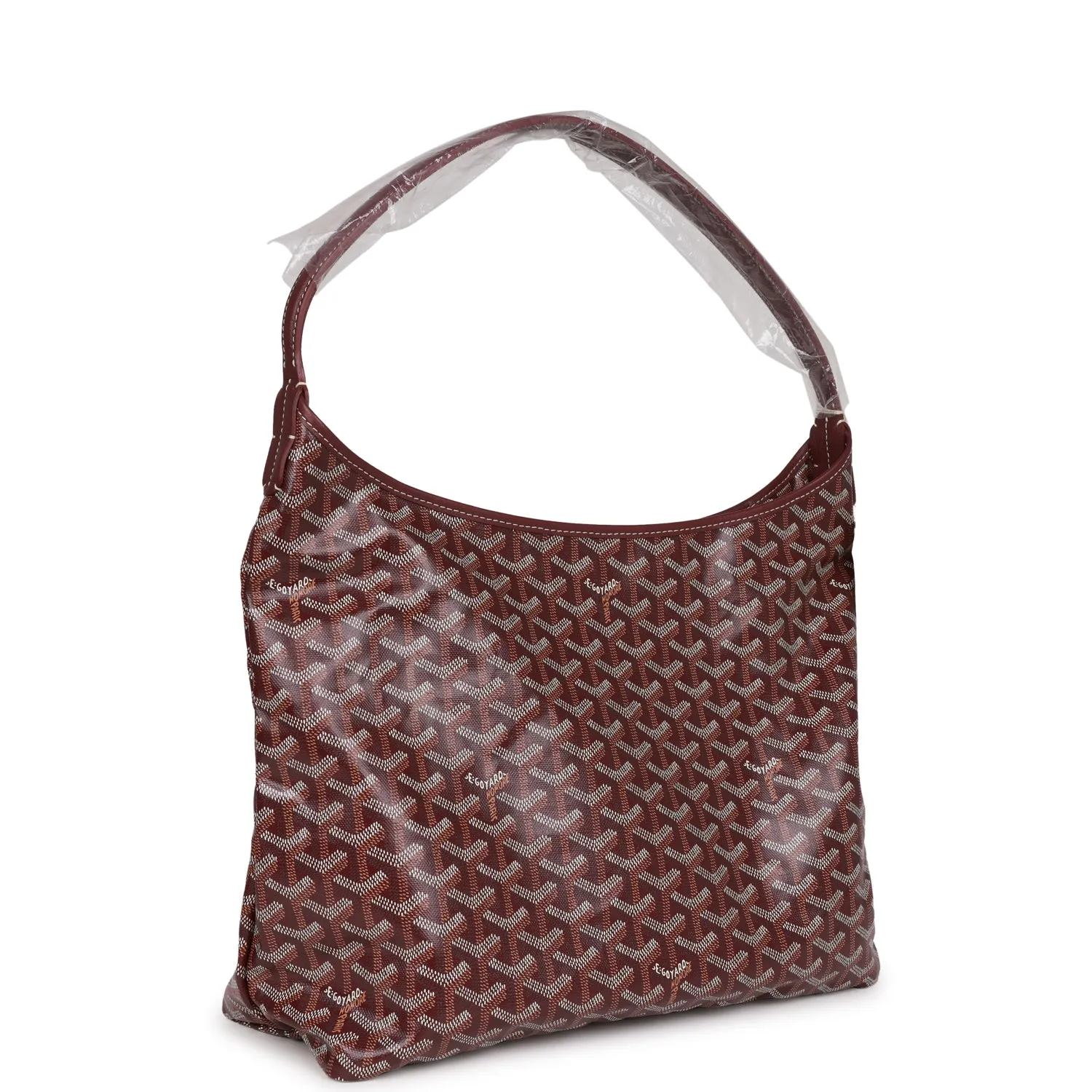 Goyard Goyardine Burgundy Boheme Hobo Bag Palladium Hardware