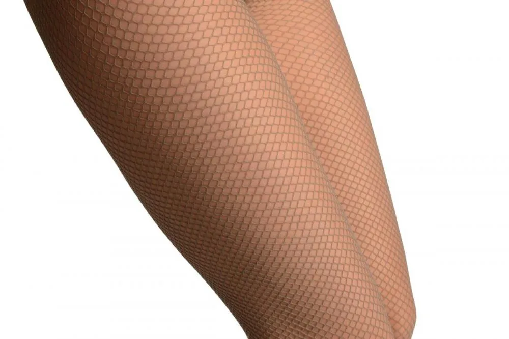 Grey Luxurious Medium Mesh Fishnet Tights