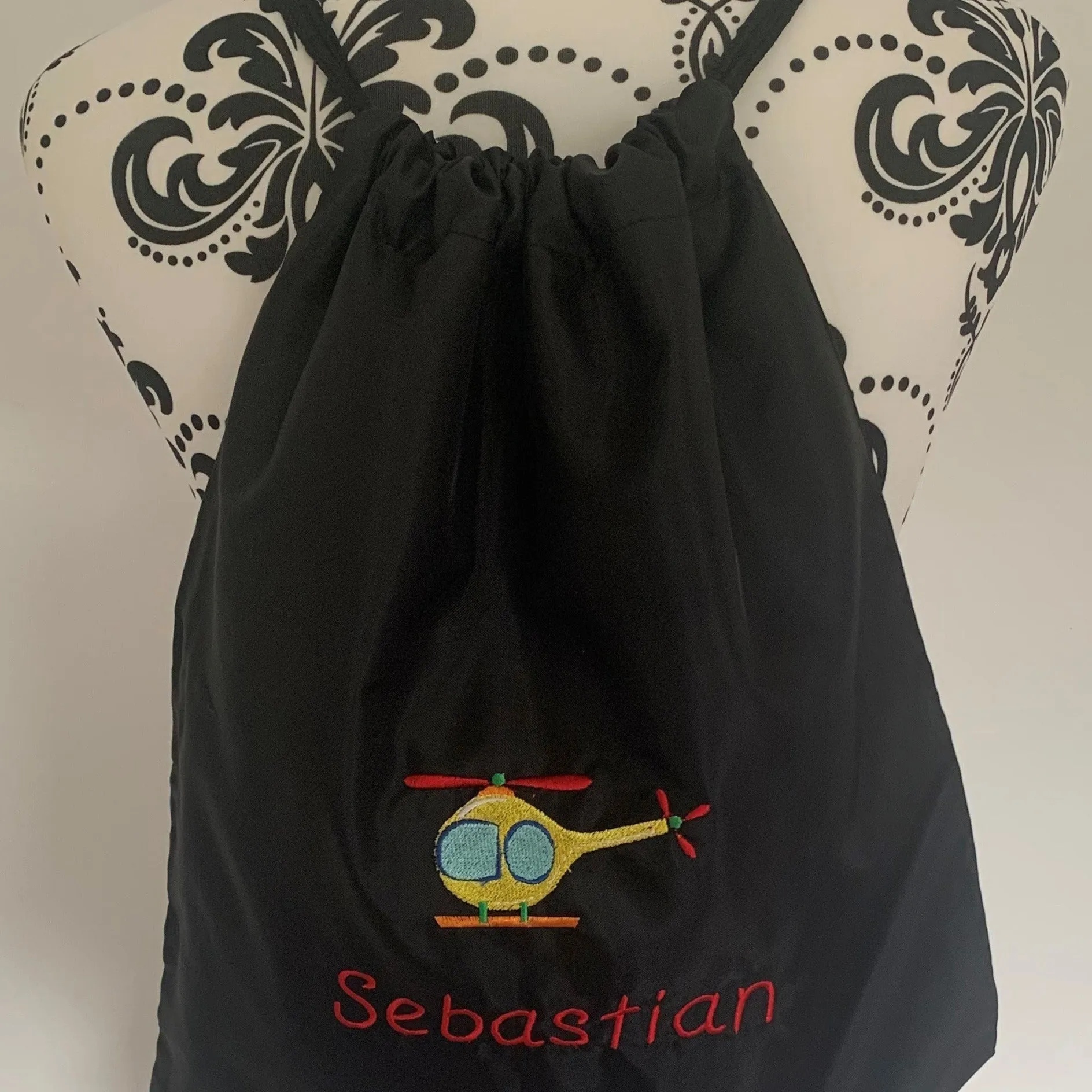 Helicopter Drawstring Gym Bag - Personalised