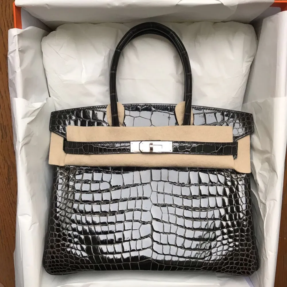 Hermès Birkin HSS 30 Graphite Crocodile Porosus Lisse Palladium Hardware PHW