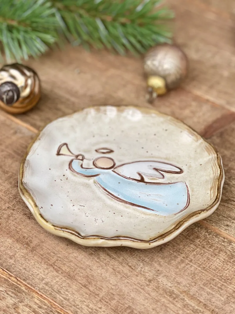 Holly Jolly Christmas Stoneware Trinket Dish