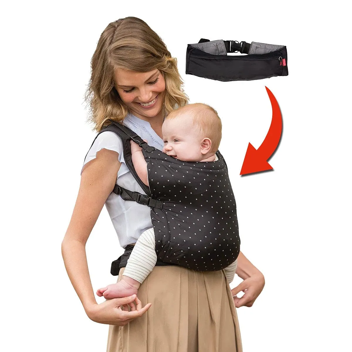 Infantino Zip Ergonomic Travel Carrier (2-way) Black