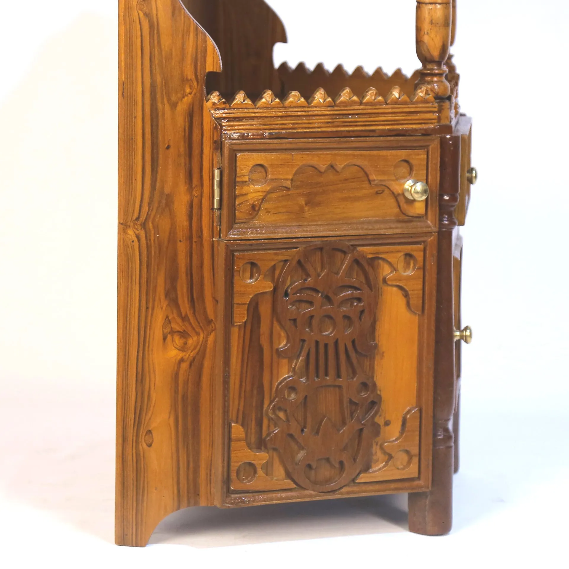 Intricately Carved Temple-style Cabinet