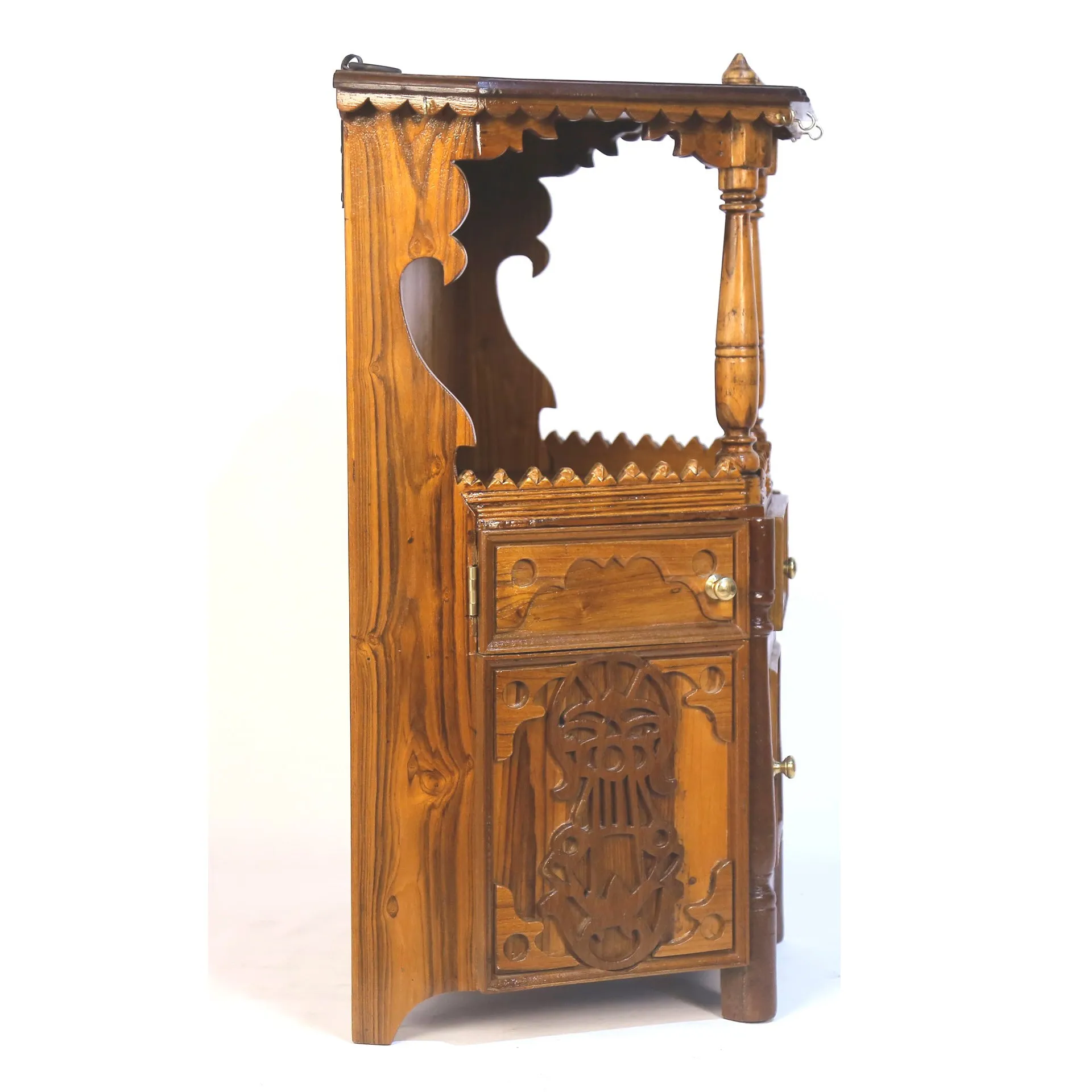 Intricately Carved Temple-style Cabinet