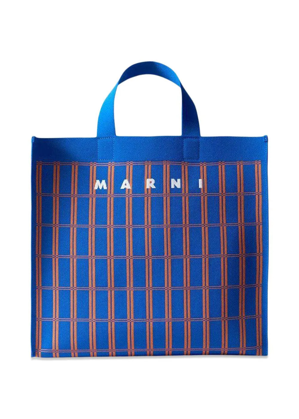 JACQUARD SHOPPING BAG - Blue Orange