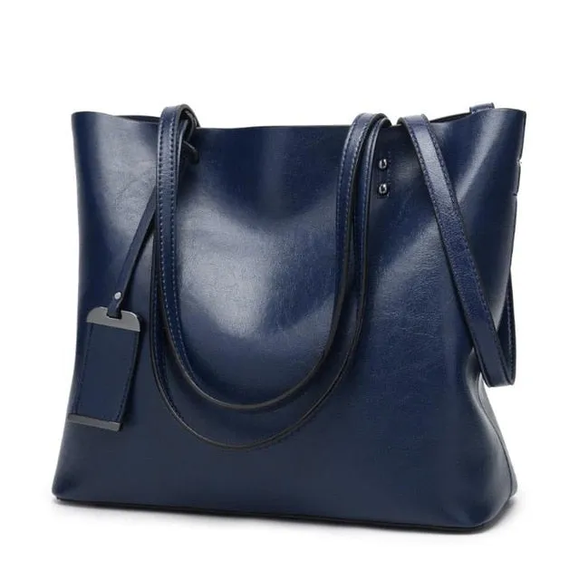 Large Faux Leather shoulder Bag