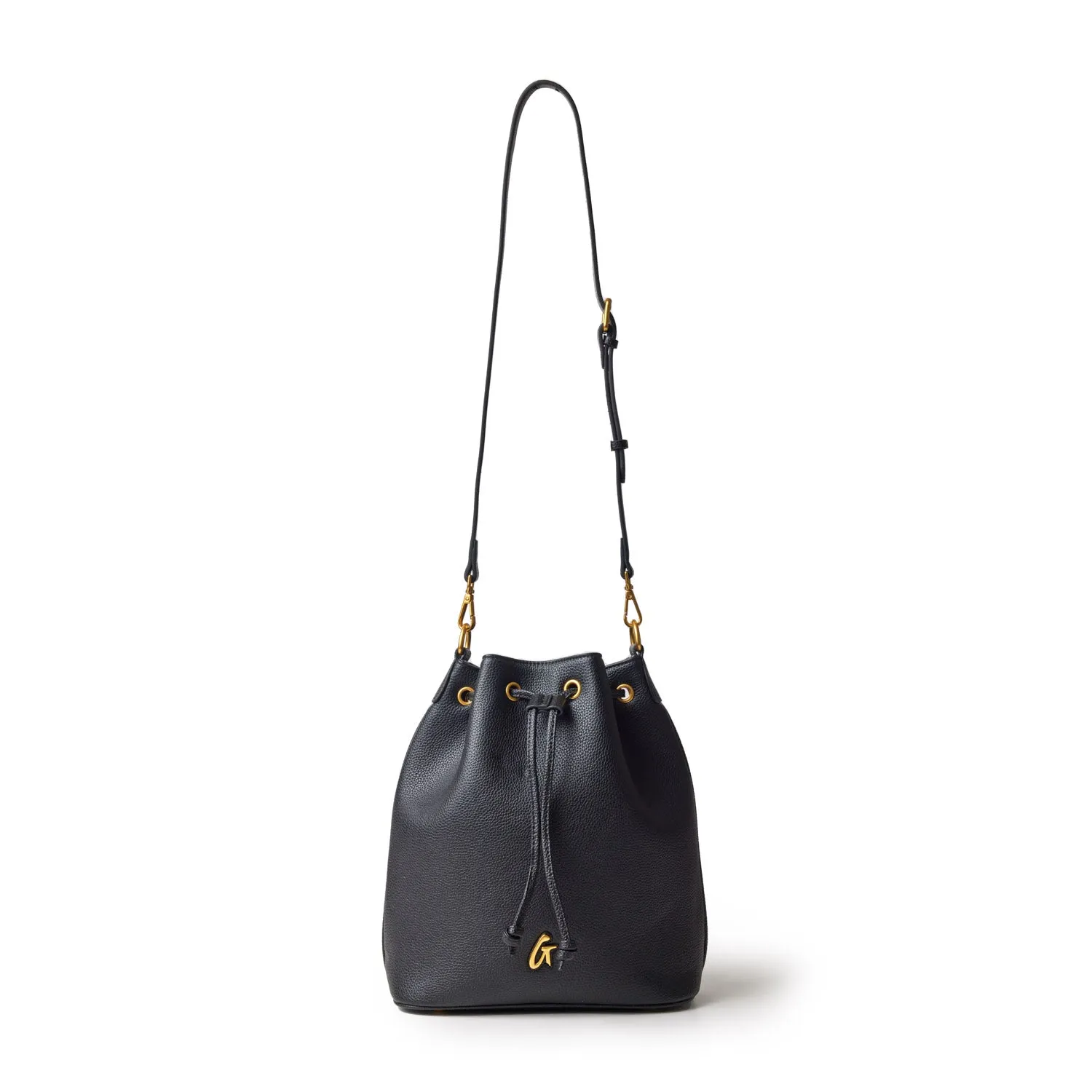 LARGE PEBBLE BUCKET BAG - BLACK