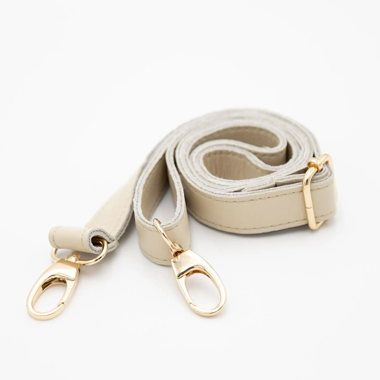 Leather bum bag strap - Latte w Gold fittings